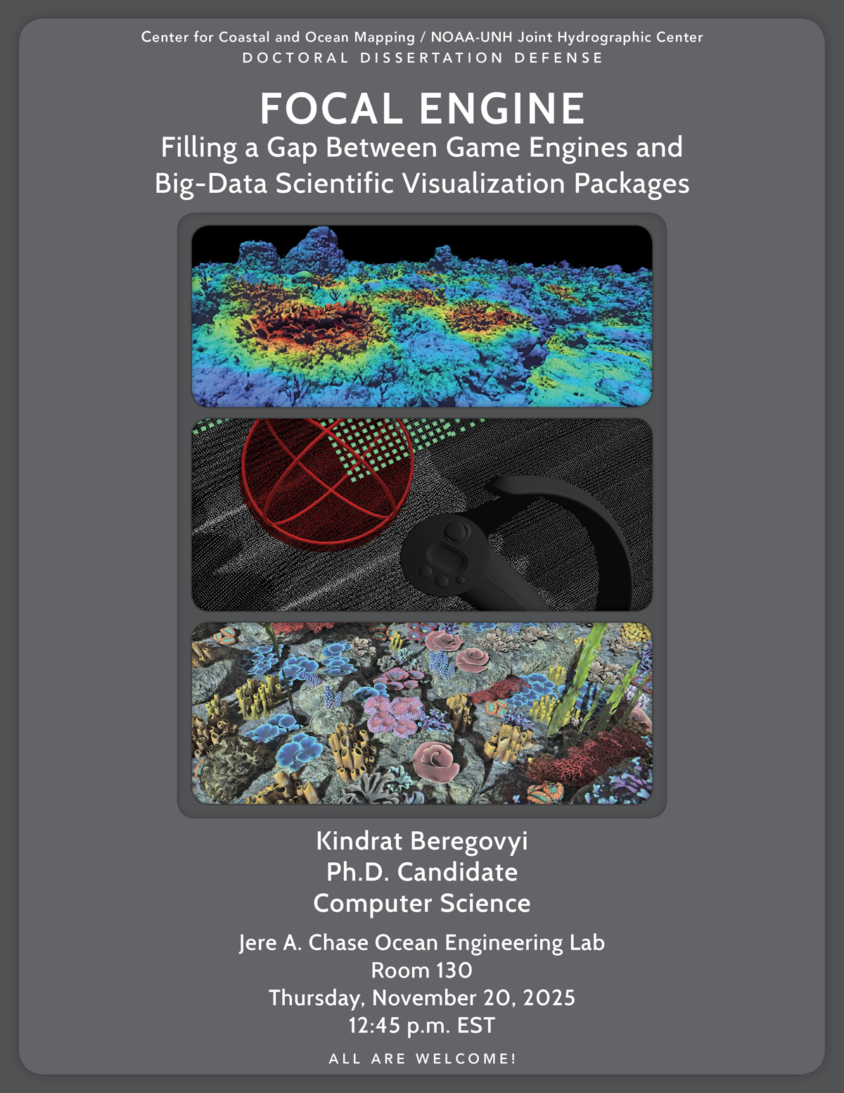 Focal Engine: Filling a Gap Between Game Engines and Big-Data Scientific Visualization Packages