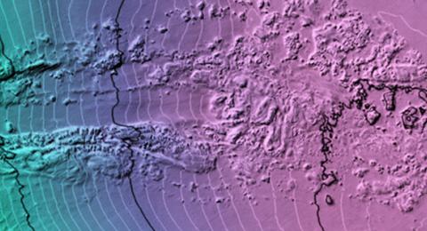 Bathymetric image of seafloor 