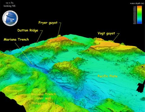 Mariana Trench - Bathymetry Looking NE