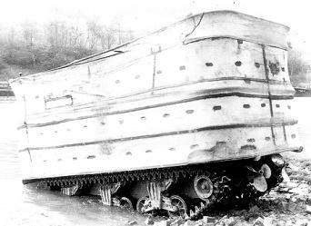 Duplex Drive "DD" tanks used in the Normandy invasion.