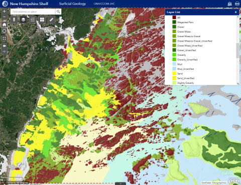 Surficial sediment map