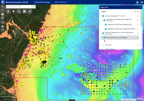 Station locations for the NH Shelf Historical Database