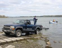 Truck in water