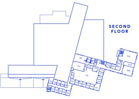 Blueprint of Chase Hall second floor