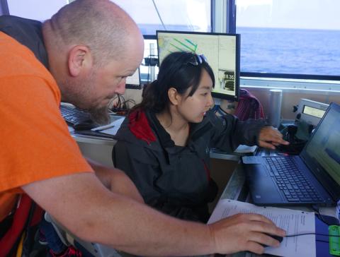 Professor helps student aboard the RVGS