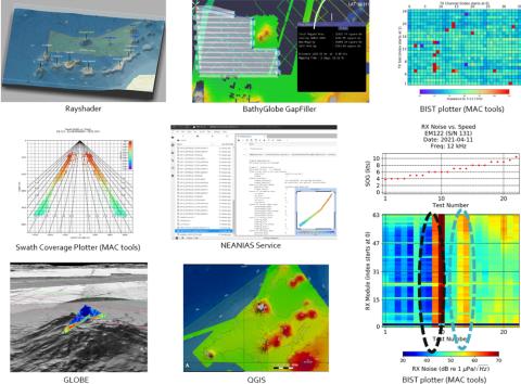 Multiple small images depicting sample tasks performed with FOSSOM during the testing campaign